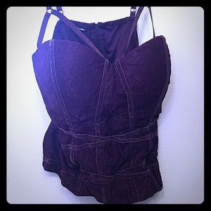 Plum Charlotte Russe Zip-up Corset